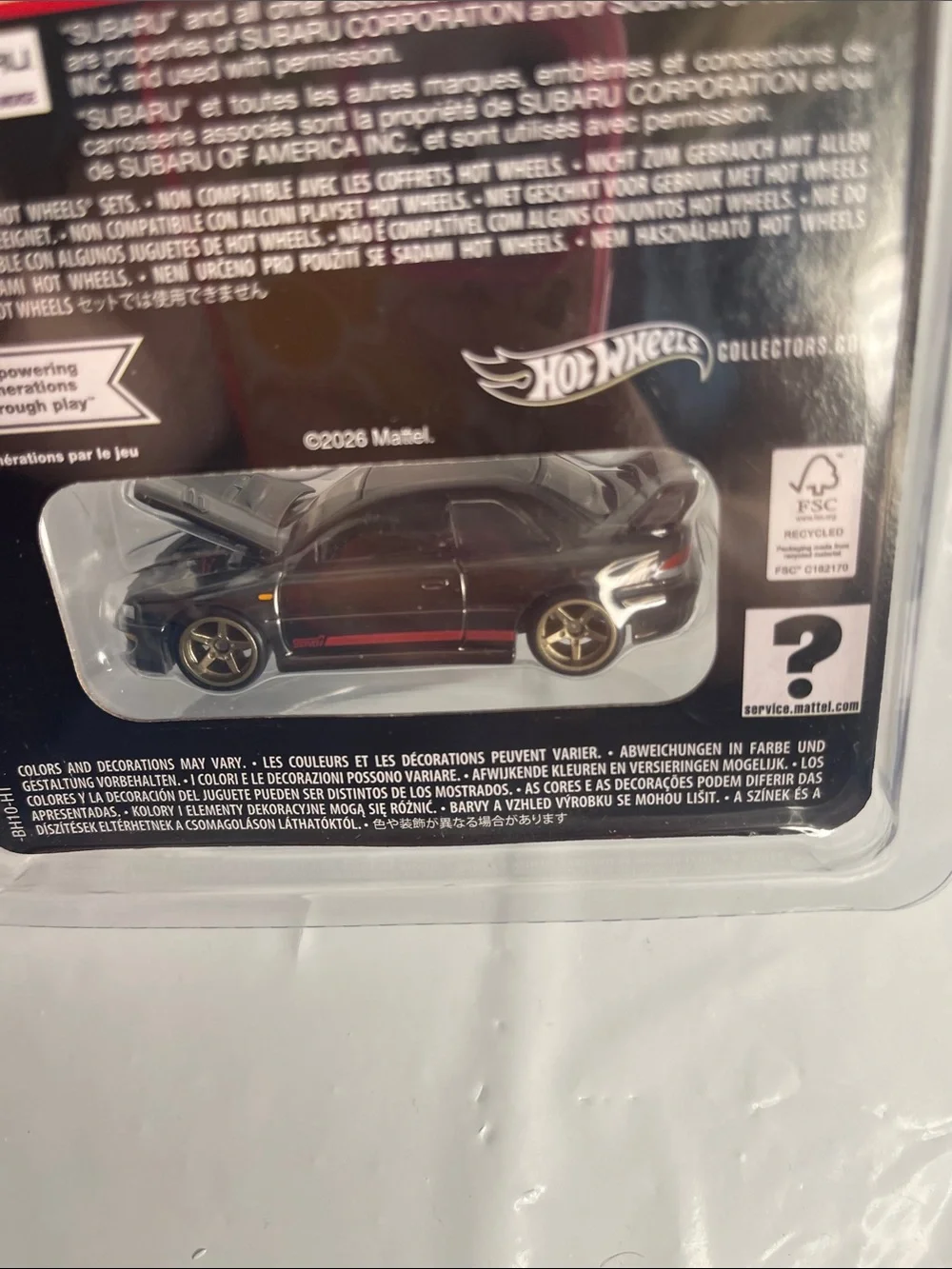 Hot Wheels RLC ’98 Subaru Impreza WRX STi JJY62 2026 Protector Shipper